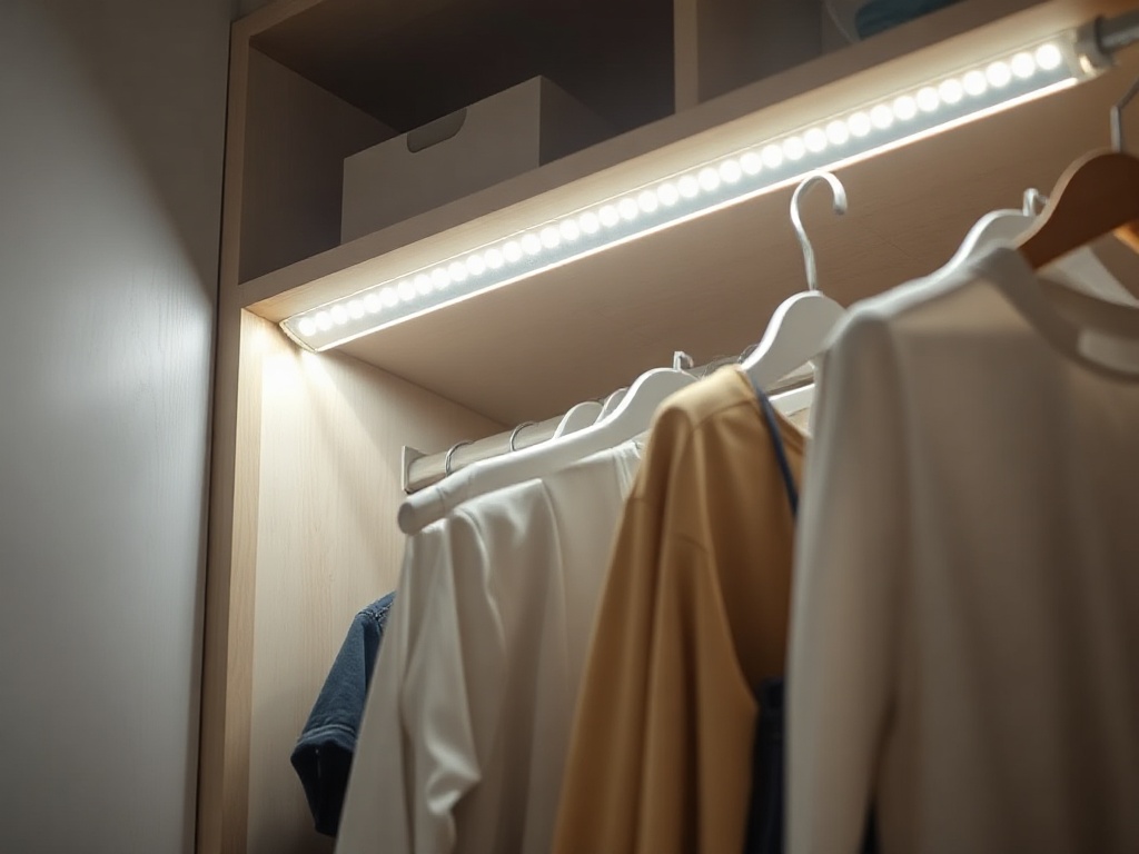 Освещение внутри шкафа-купе: LED-лента на аккумуляторе или проводная