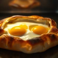 Хачапури по-аджарски с двумя яйцами: вариация рецепта