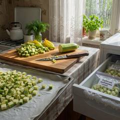 Как заморозить кабачки на зиму кубиками без варки